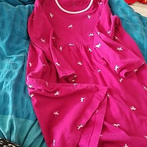Land's End pink long sleeve horse dress sz 6